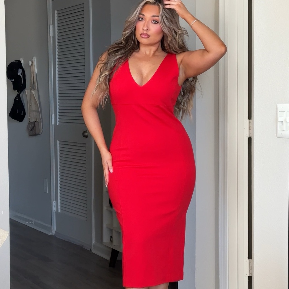 SPANX Red Midi Dress